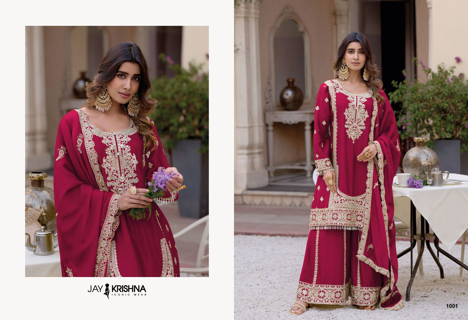 Readymade 1 By Your Choice Chinon Designer Suits Surat Wholesale Market